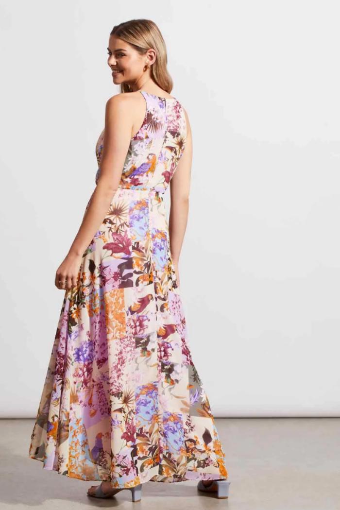 Lined Maxi Dress with Embellished Neckline Product Image