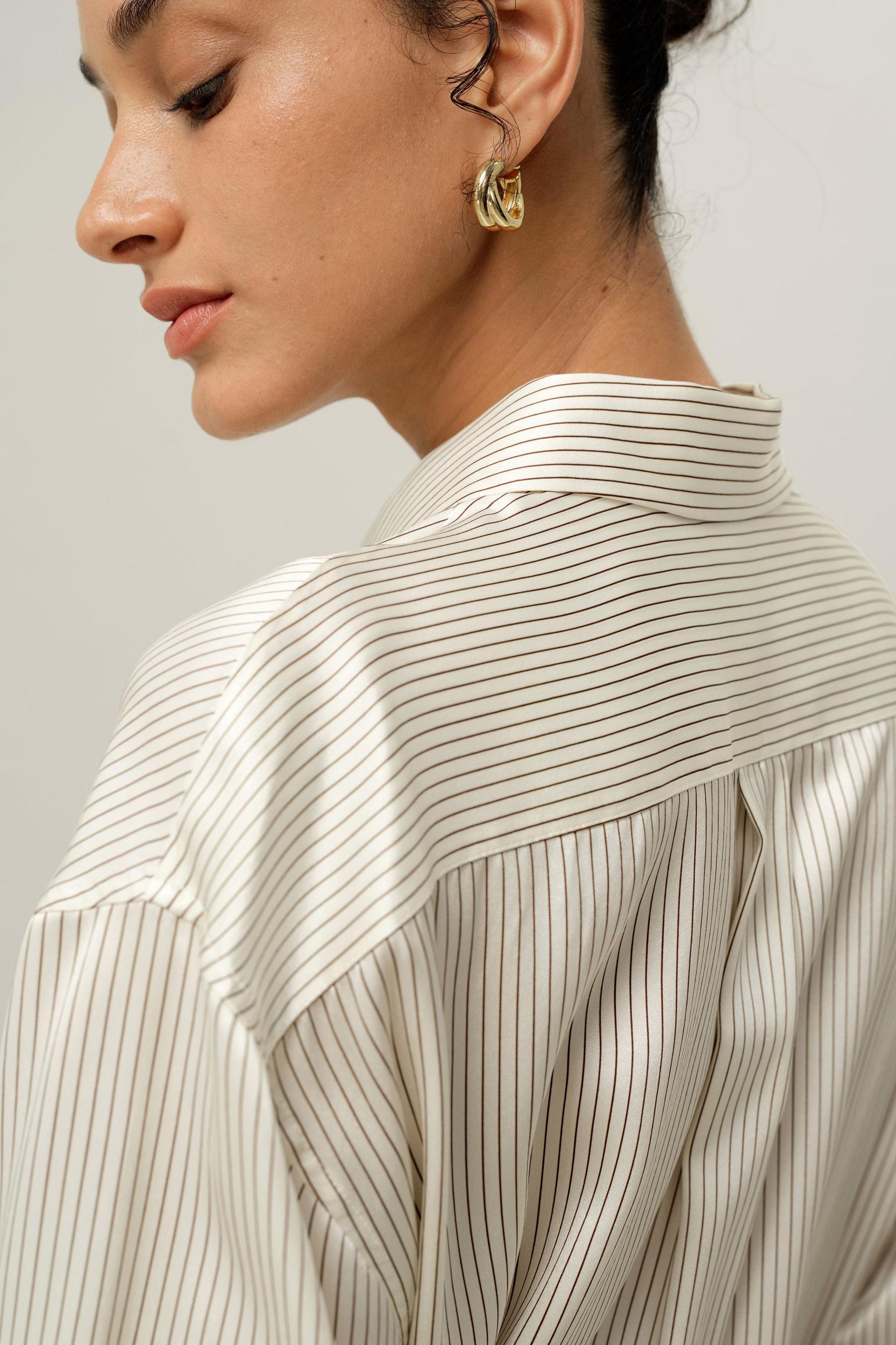 Silk Charmeuse Pinstripe Shirt Product Image