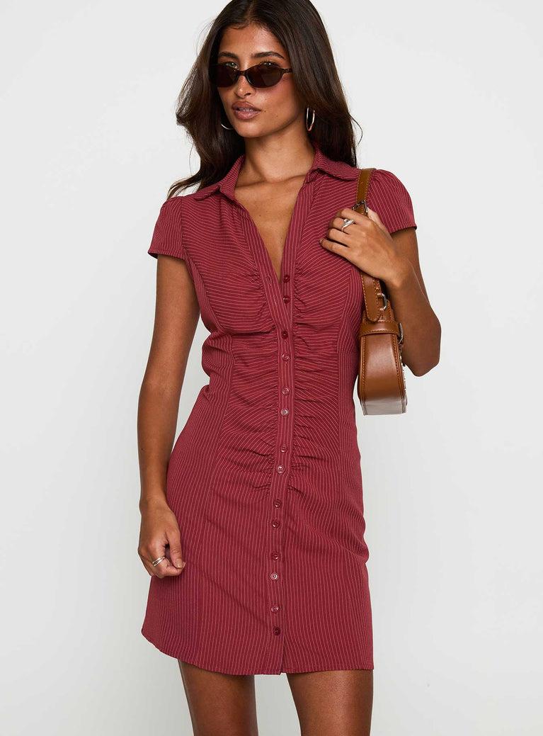 Arianwyn Mini Dress Burgundy Product Image