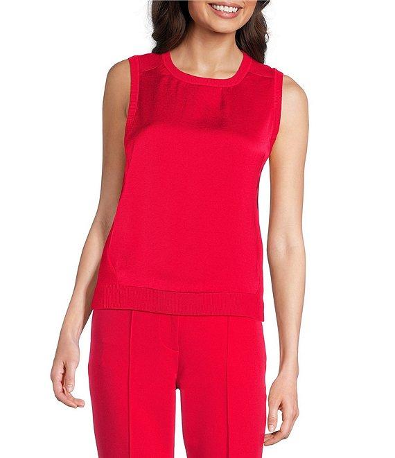 DKNY By Donna Karan Mix Media Sleeveless Top Product Image