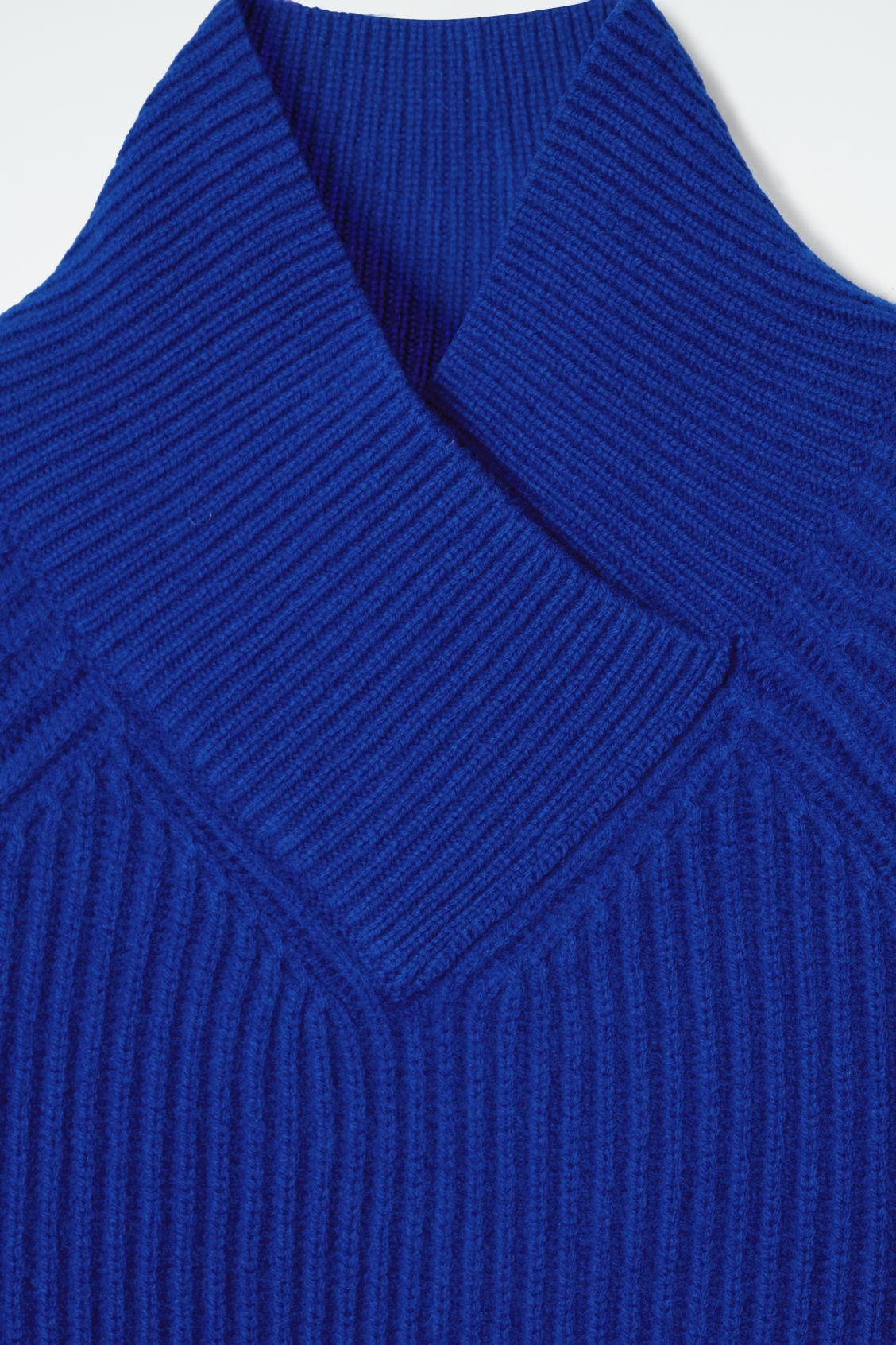 WRAP-COLLAR MERINO WOOL SWEATER Product Image