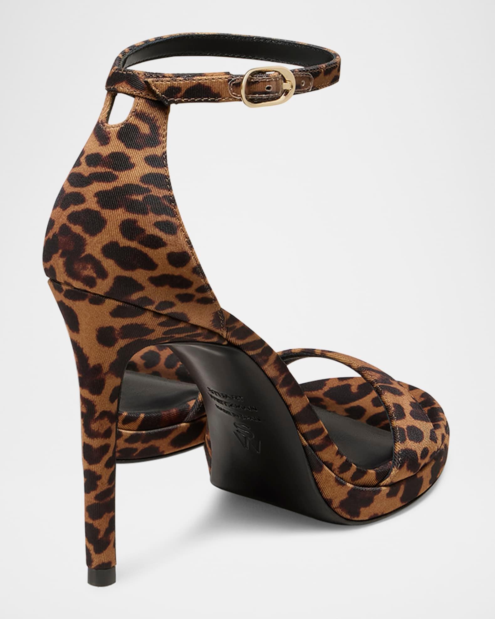 Nudist Leopard Ankle-Strap Platform Sandals Product Image