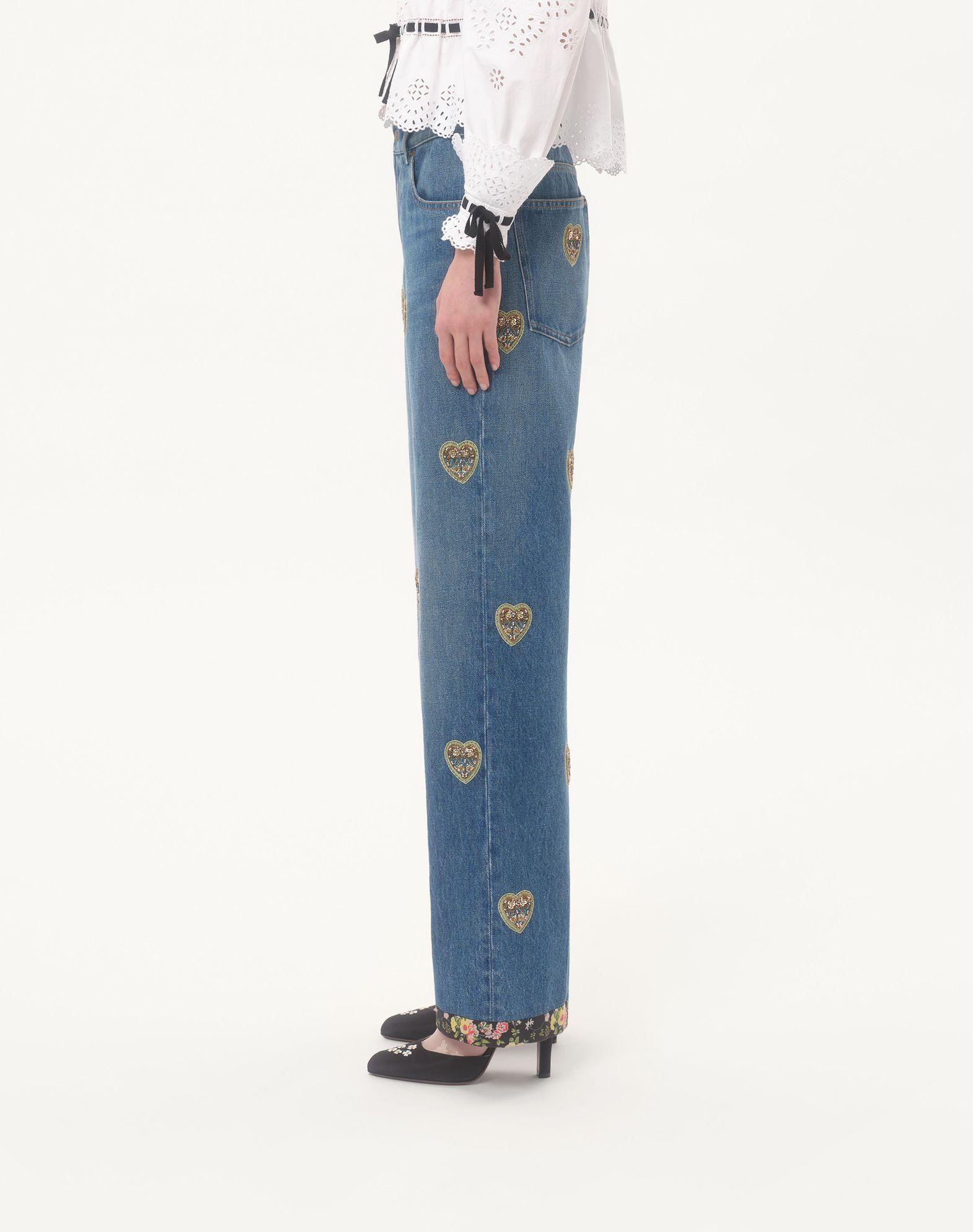 Embroidered Denim Pants Product Image