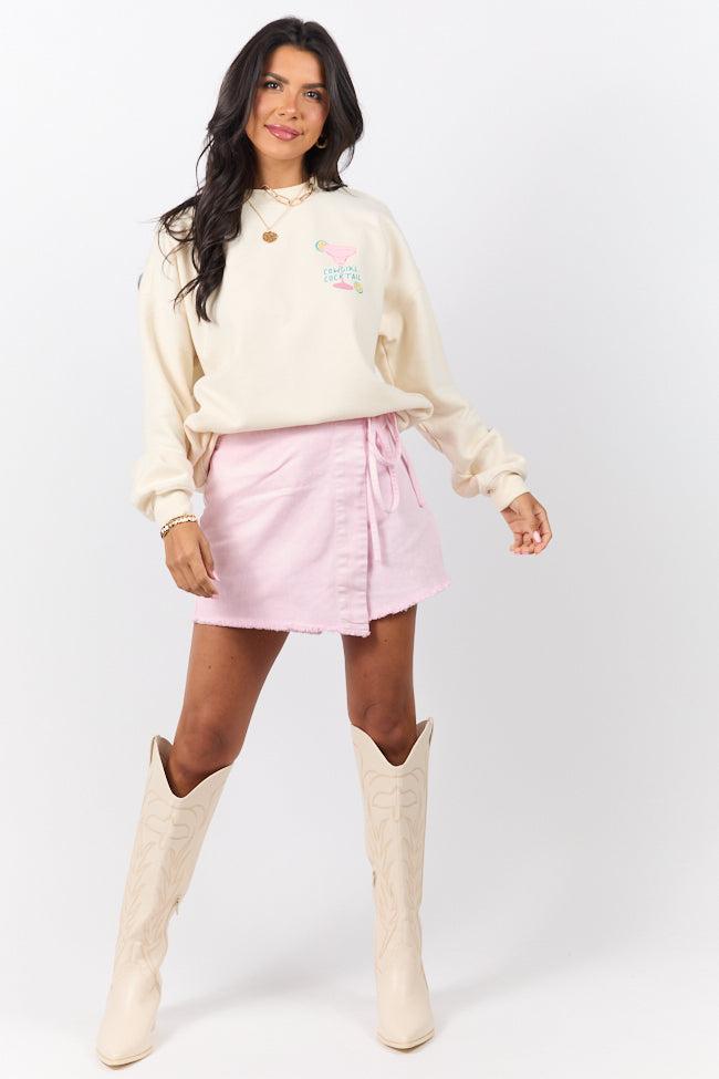 Cowgirl Cocktail Cream Graphic Sweatshirt Product Image