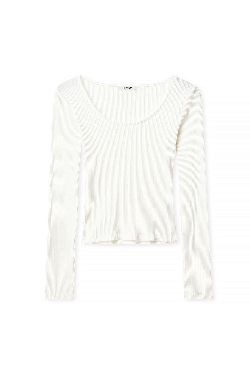 Scoop Neck Ribbed Top Product Image