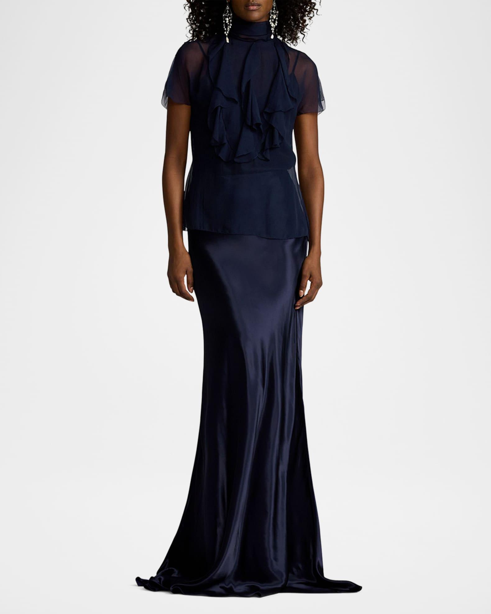 Etta Ruffle Bib Washed Chiffon Top Product Image