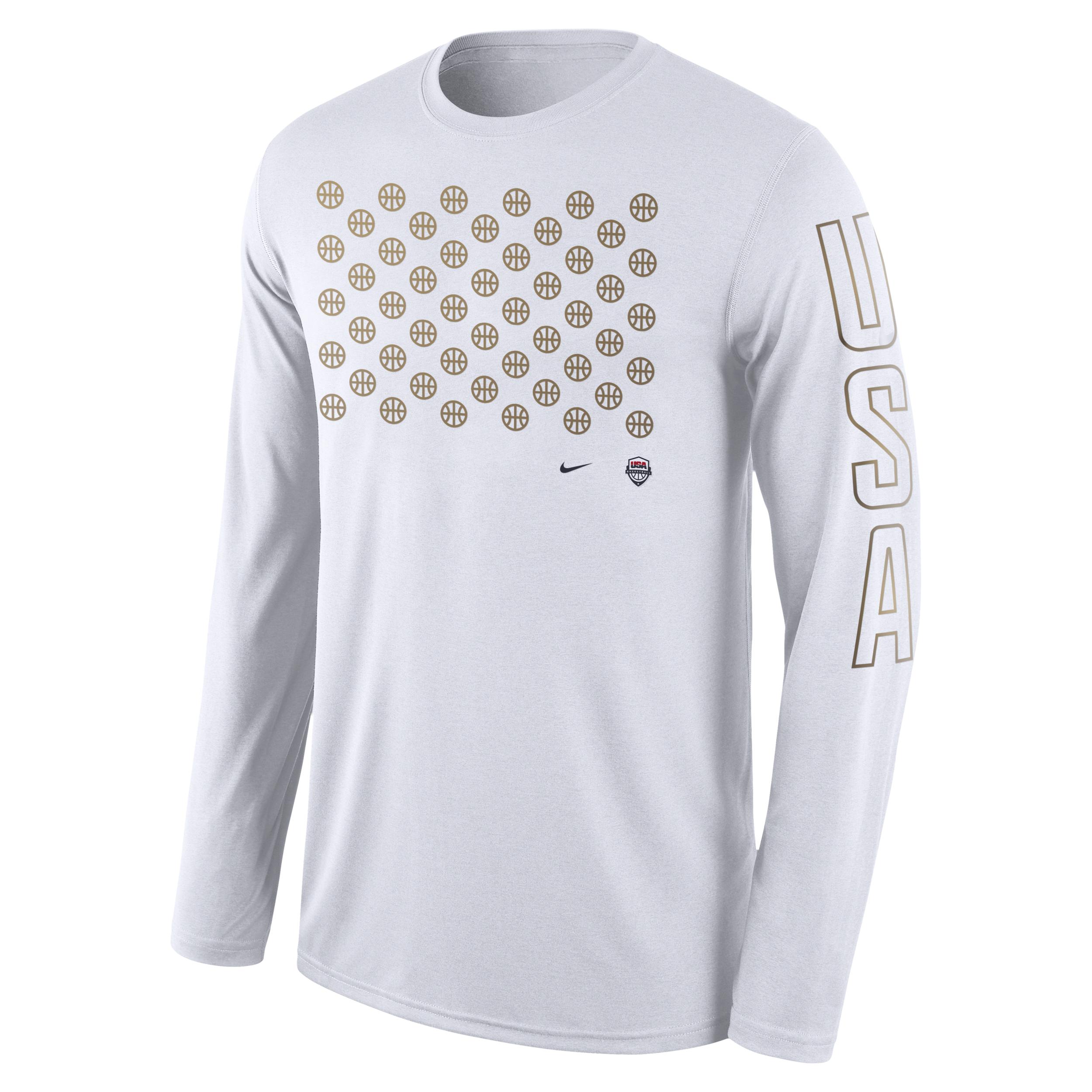 USAB Nike Mens Dri-FIT Basketball Long-Sleeve T-Shirt | FQ3638-100 Product Image