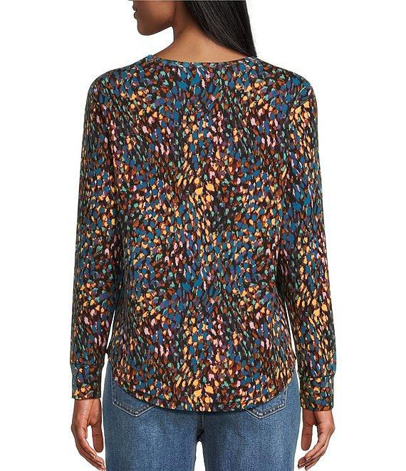 Westbound Multi Soft Spots Long Sleeve Crew Neck Pullover Product Image