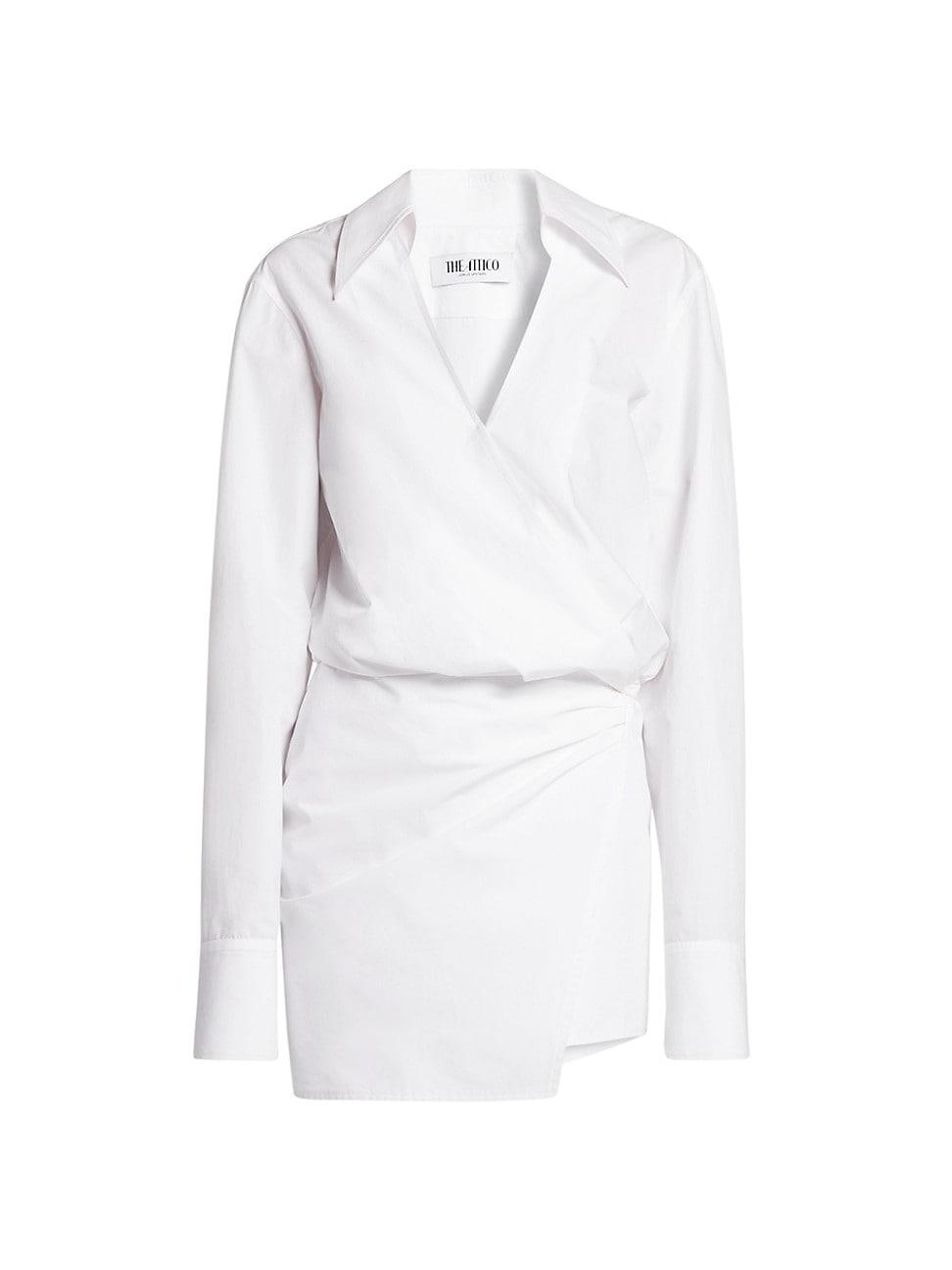 Womens Gathered Cotton Shirtdress Product Image