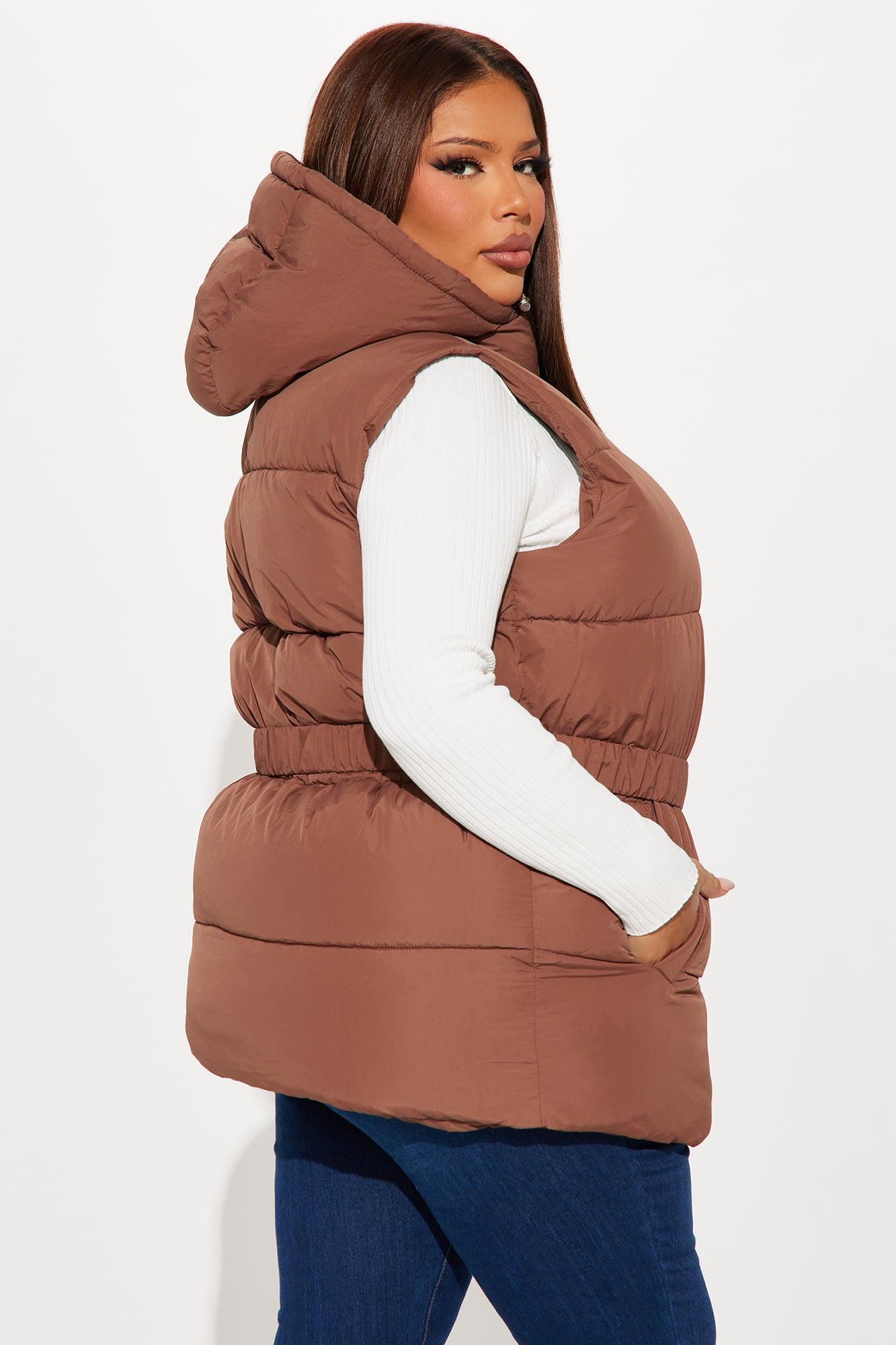 Hold You Down Puffer Vest - Chocolate Product Image