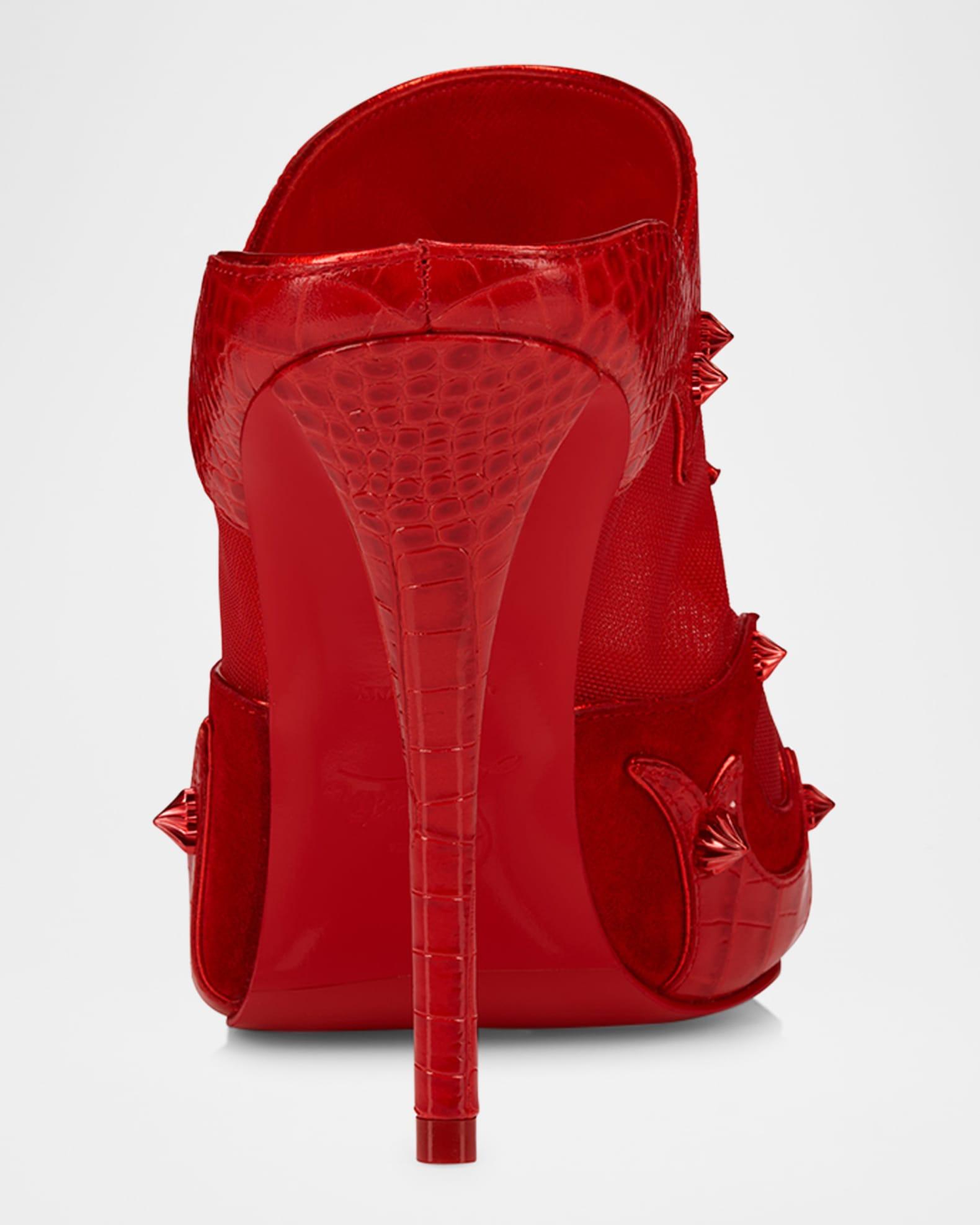 Mulatiag Suede Mesh Red Sole Mule Pumps Product Image