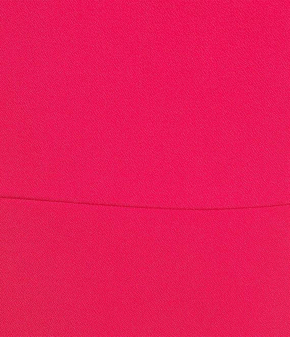 Donna Karan Plus Size Cady Crepe Split V Neck Short Sleeve Sheath Midi Dress Product Image