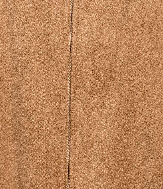 Alex Marie Leigh Faux Suede Crew Neckline Sleeveless Belted Maxi Dress Product Image