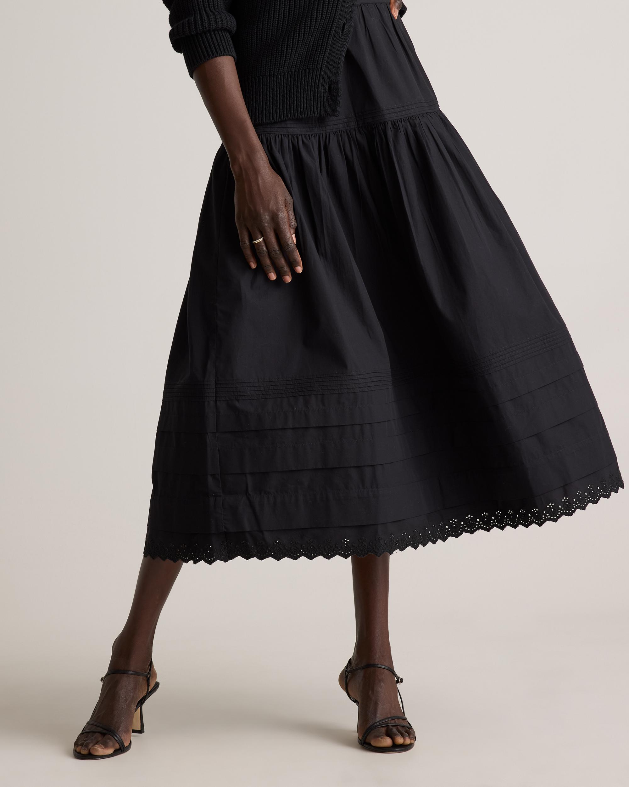 Quince | Women's Poplin Pintuck Maxi Skirt Organic Cotton Product Image