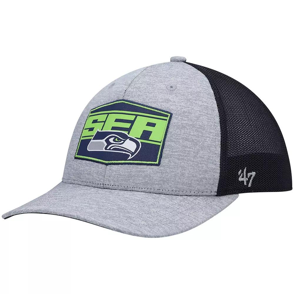 Men's '47 Heathered Gray/College Navy Seattle Seahawks Motivator Flex Hat,  Product Image