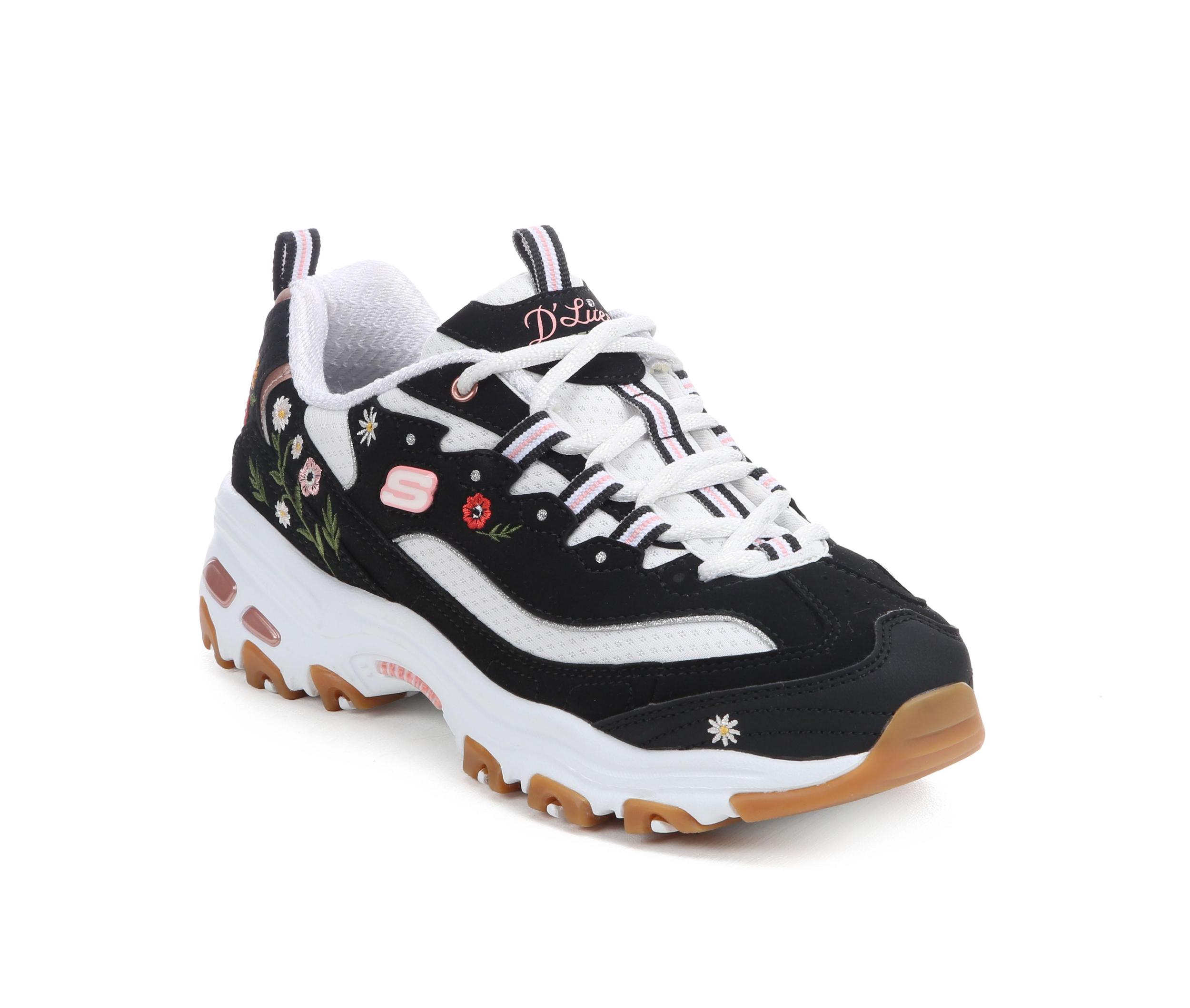 Women's Skechers 150553 Dlites Floral Sneakers Product Image