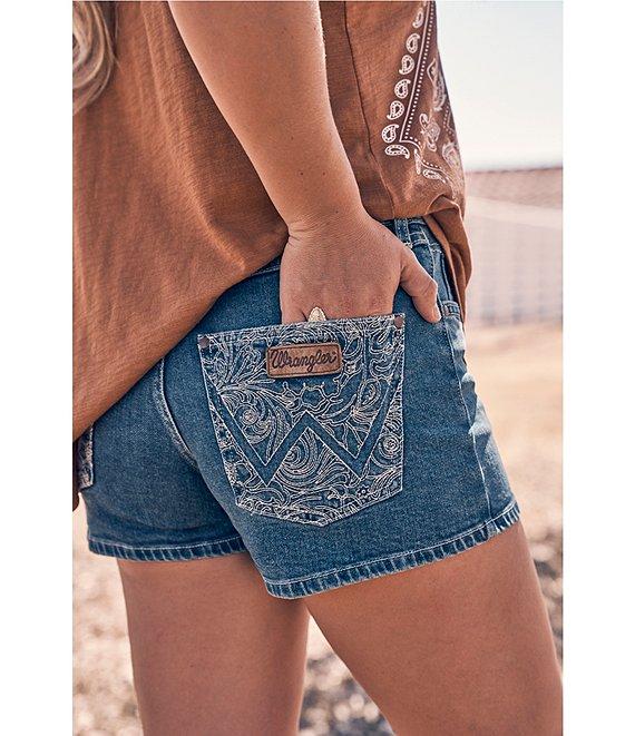 Wrangler® Retro® Mae Mid Rise Denim Shorts Product Image