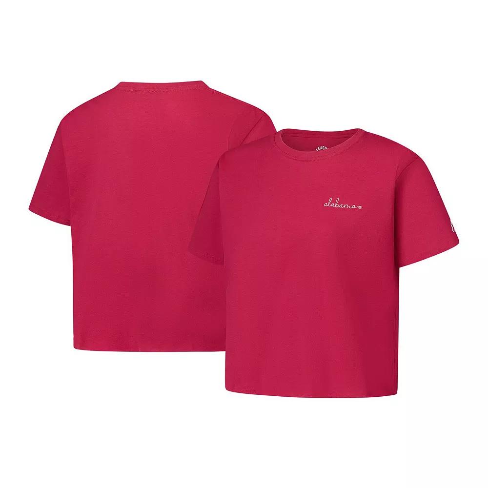 Women's League Collegiate Wear Crimson Alabama Crimson Tide Clothesline Cotton Midi T-Shirt, Size: Small, Red Product Image
