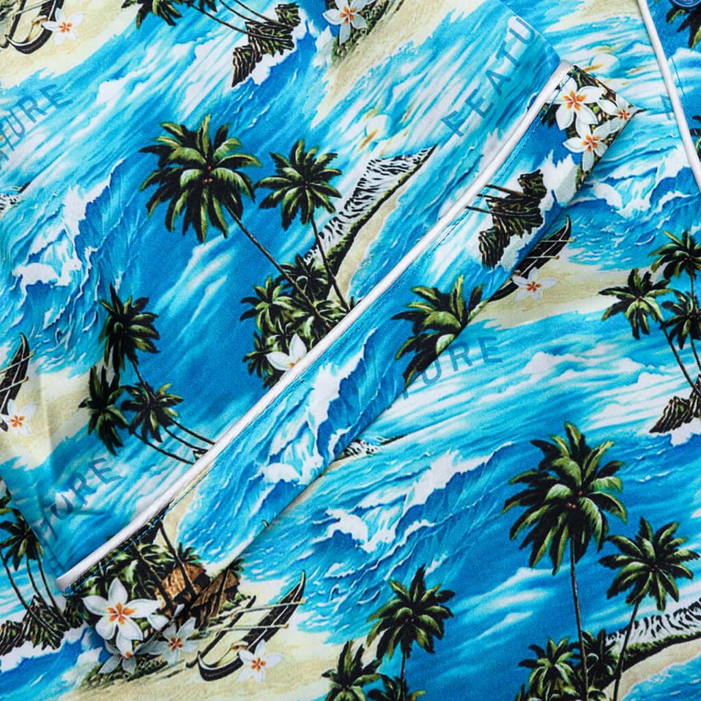 Hitchcock Hawaiian Silk Shirt - Blue Male Product Image