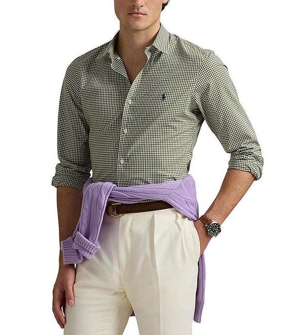 Polo Ralph Lauren Slim Fit Gingham Stretch Poplin Long Sleeve Woven Shirt Product Image