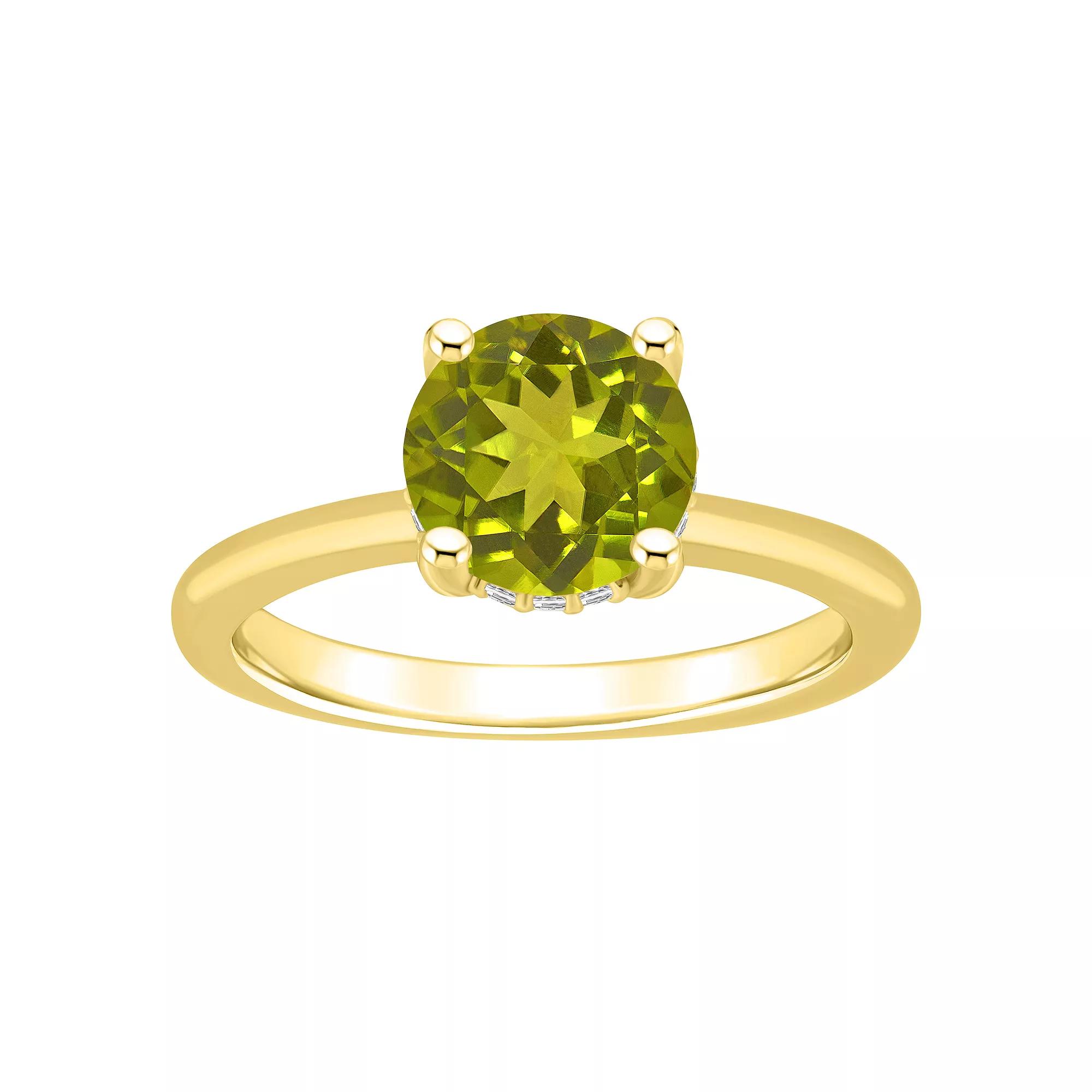 Alyson Layne 14k Gold Round Peridot & Diamond Accent Ring, Womens Product Image