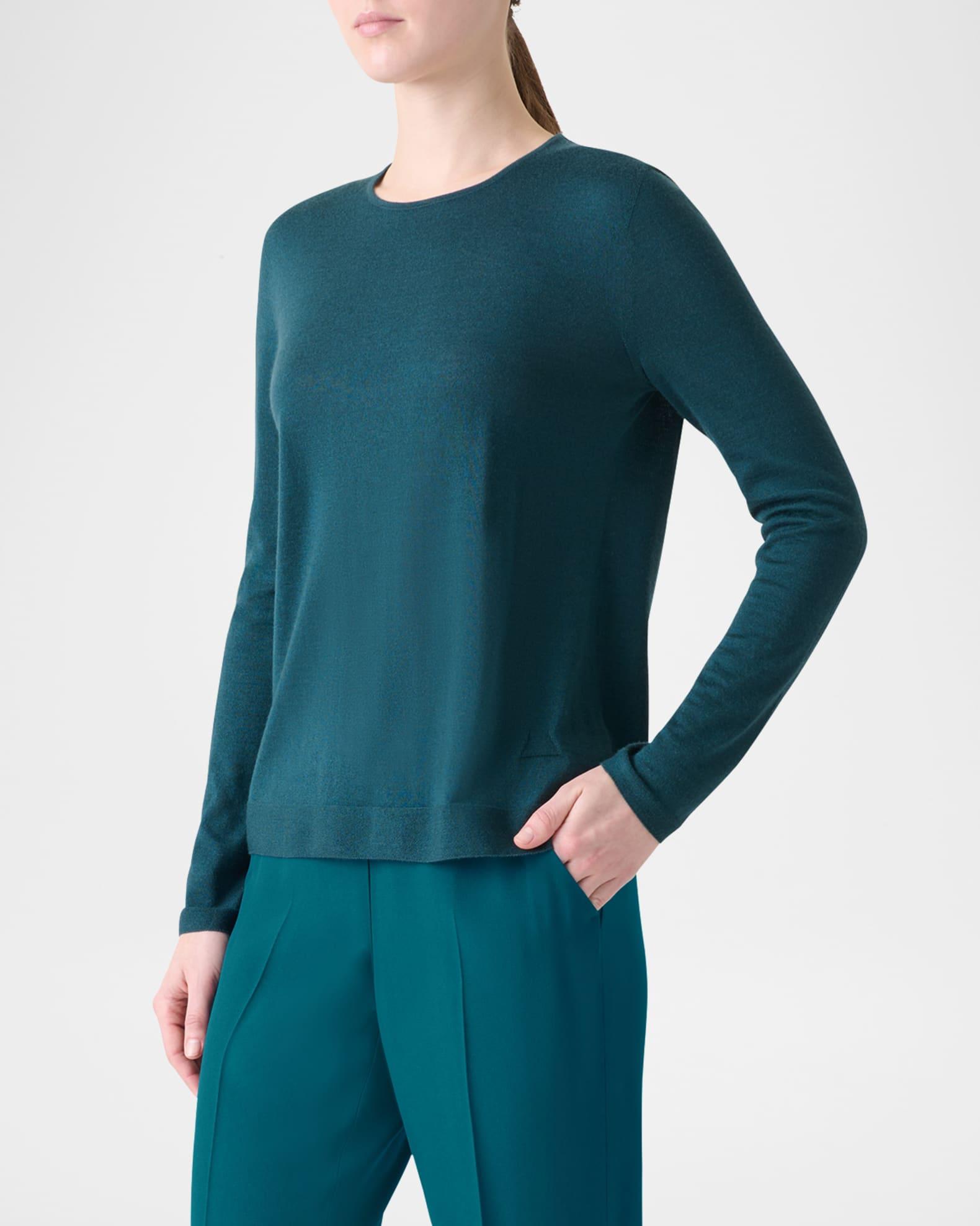 Cashmere-Silk Fine Gauge Seamless Knit Sweater Product Image