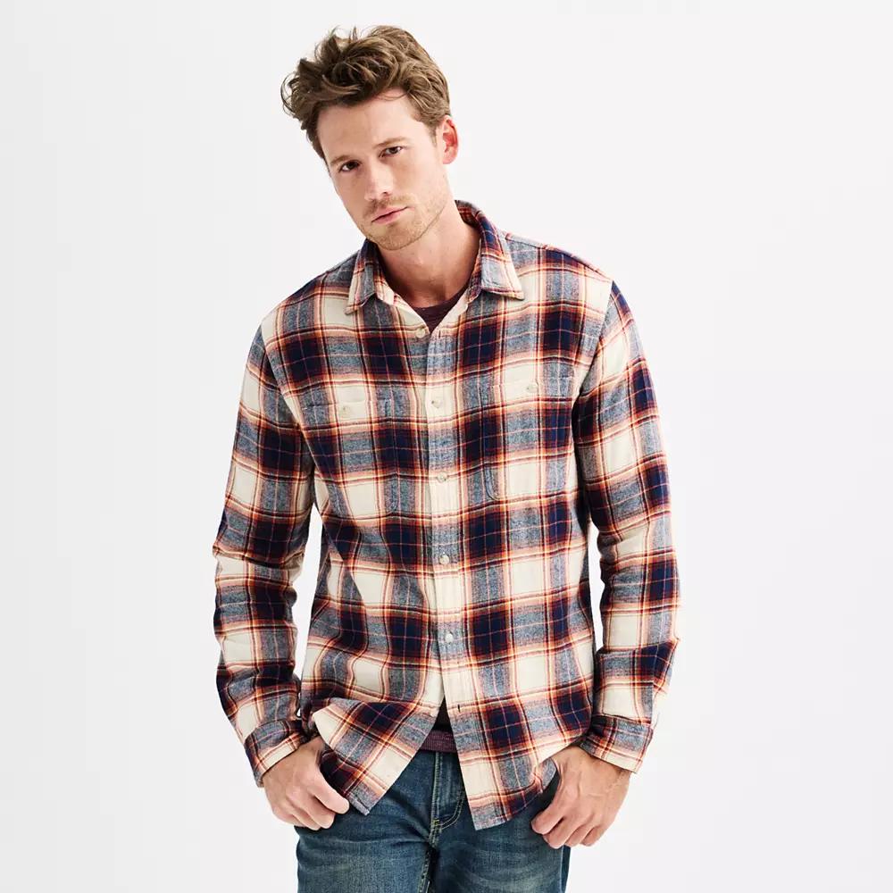 Men's Sonoma Goods For Life® Supersoft Flannel Button-Down Shirt,  Product Image
