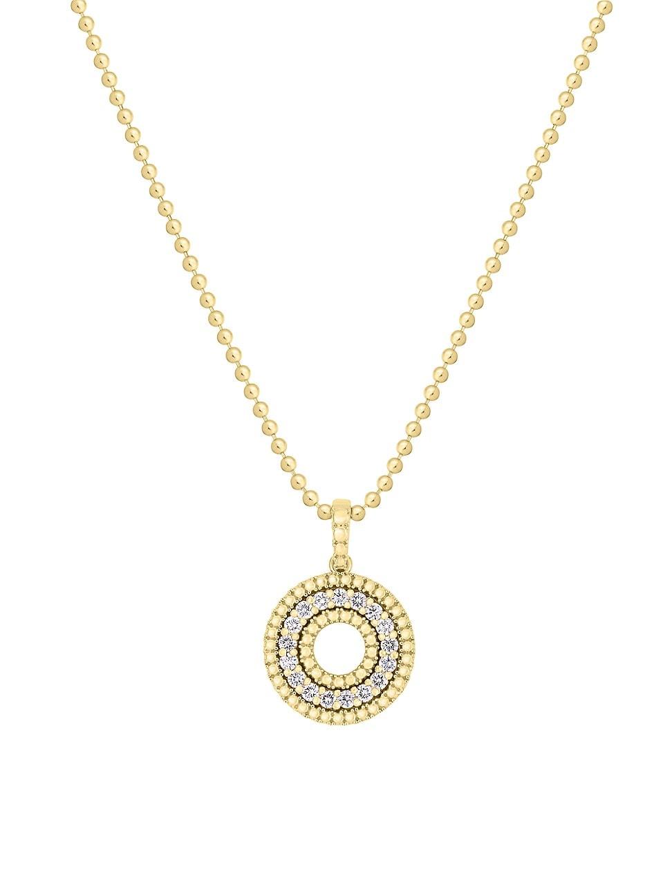 Womens Siena 18K Gold & Diamond Open Circle Pendant Necklace Product Image