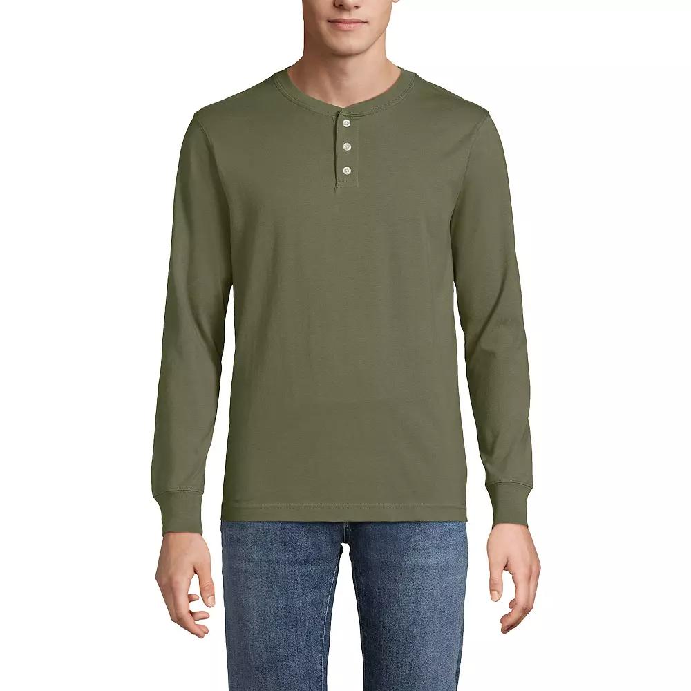 Big & Tall Lands' End Super-T Henley, Men's,  Product Image