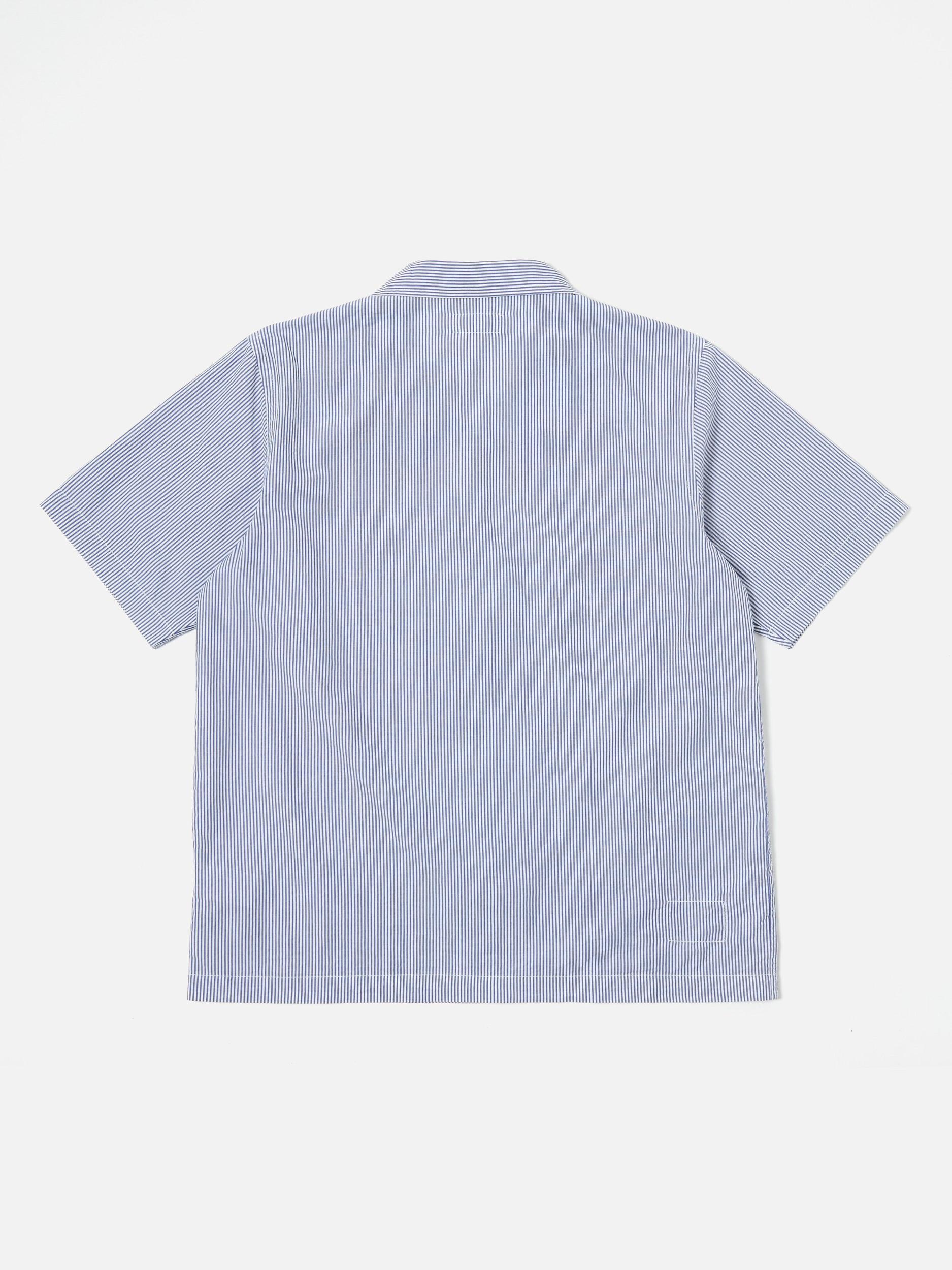 Blue Embroidered Classic Stripe Road Shirt Product Image