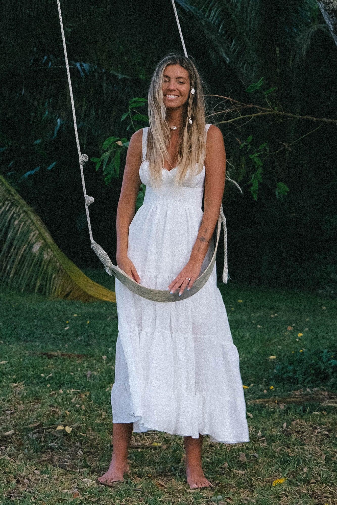 Somebody New Midi Dress White Product Image