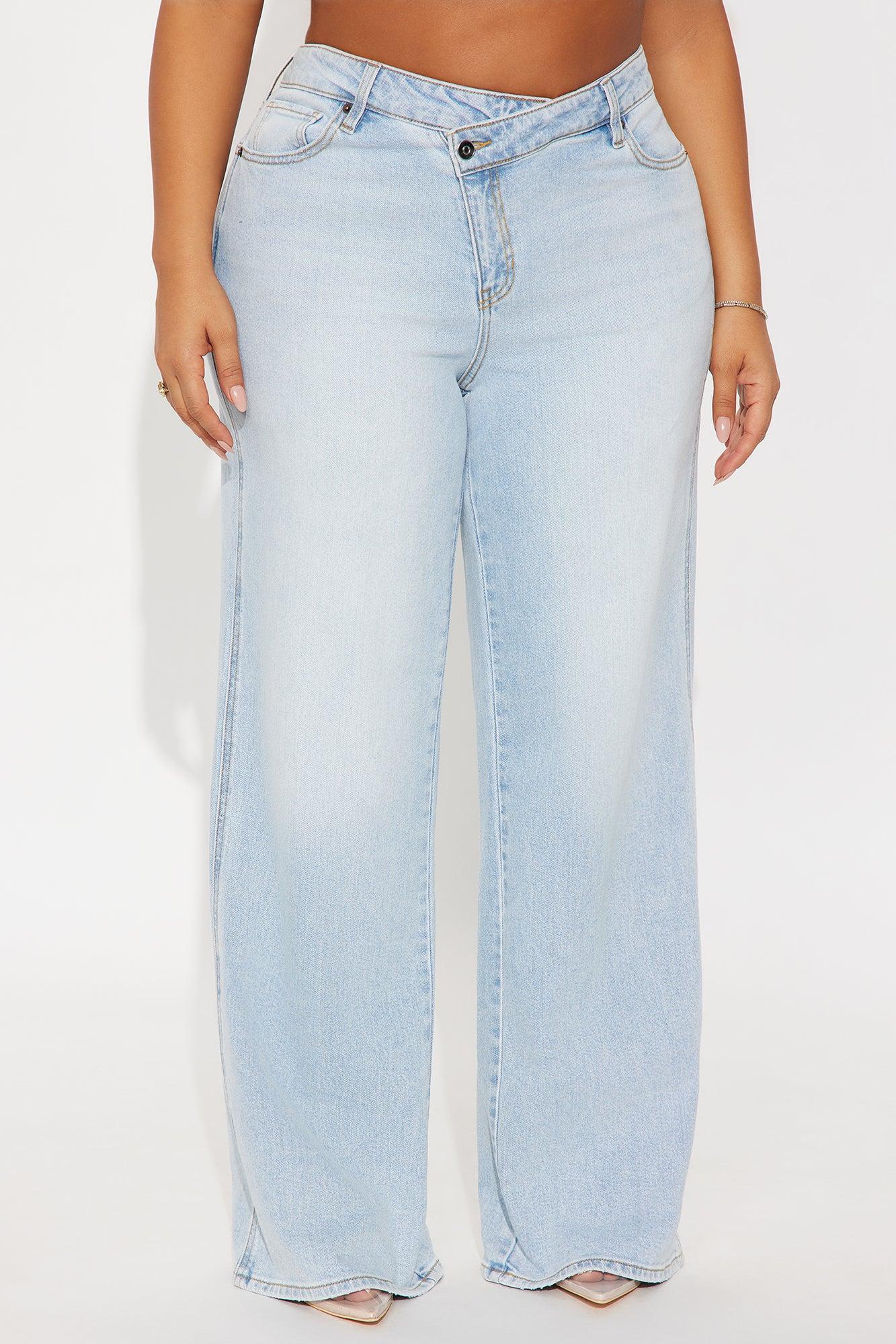 Eastside Low Rise Crossover Wide Leg Jean - Light Wash Female Product Image