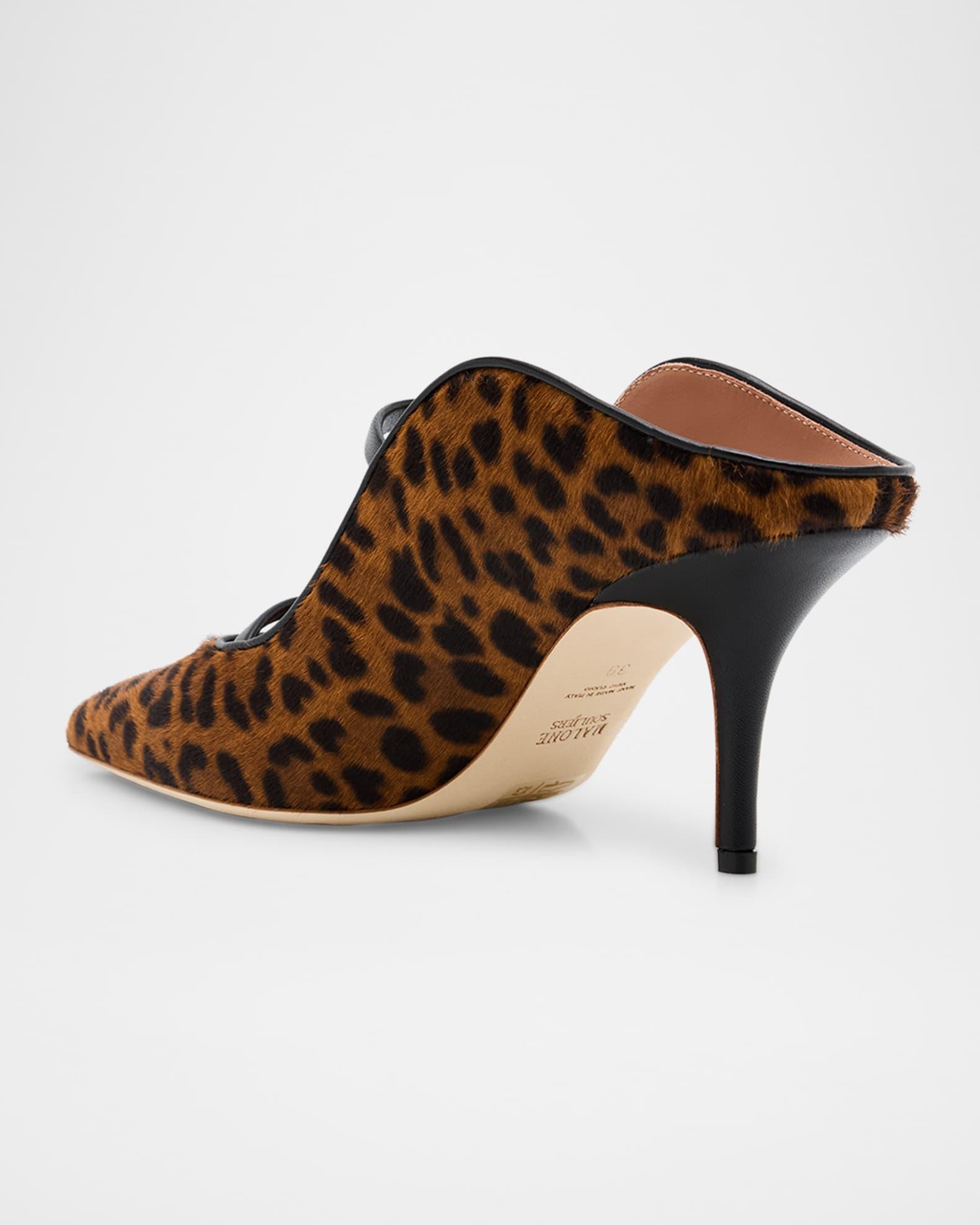 Gala Leopard-Printed Calf Hair Mule Pumps Product Image