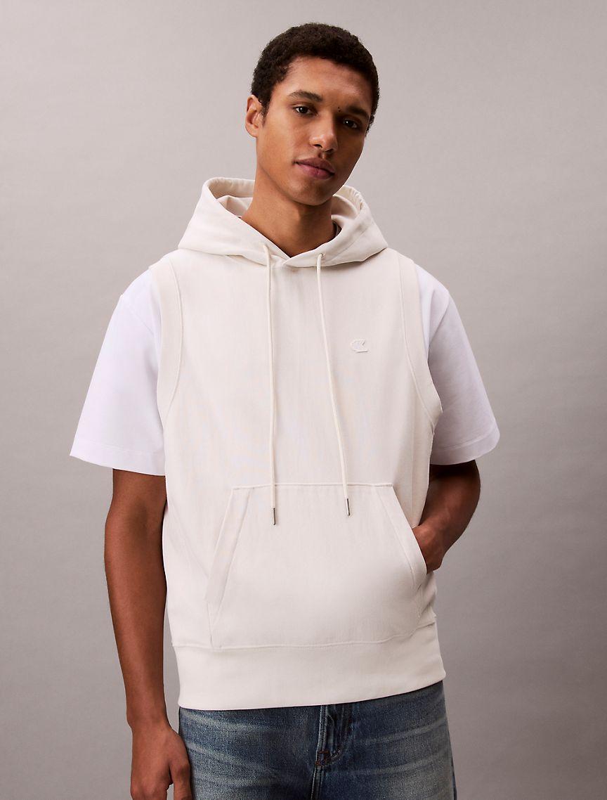 Cotton Terry Relaxed Sleeveless Hoodie  Product Image