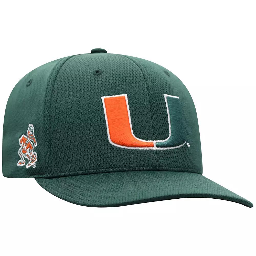 Men's Top of the World Green Miami Hurricanes Reflex Logo Flex Hat, Size: Small/Medium Product Image