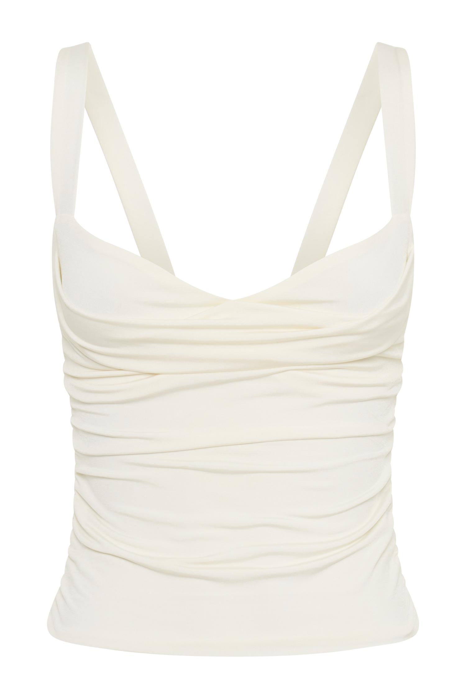 Hailey Slinky Long Line Sweetheart Top - Ivory Product Image