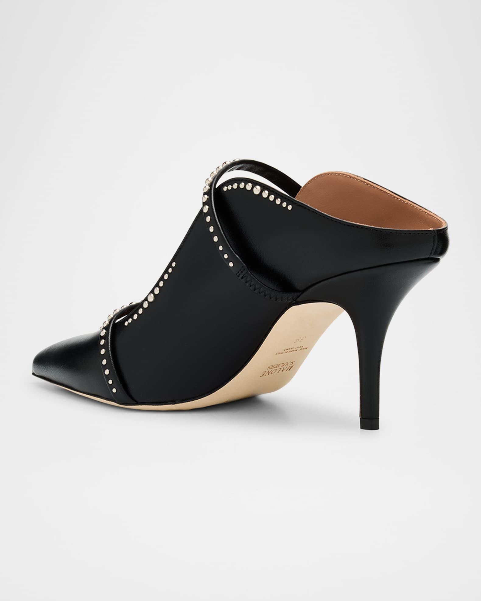 Maureen Studded Nappa Leather Double-Strap Mules  Product Image