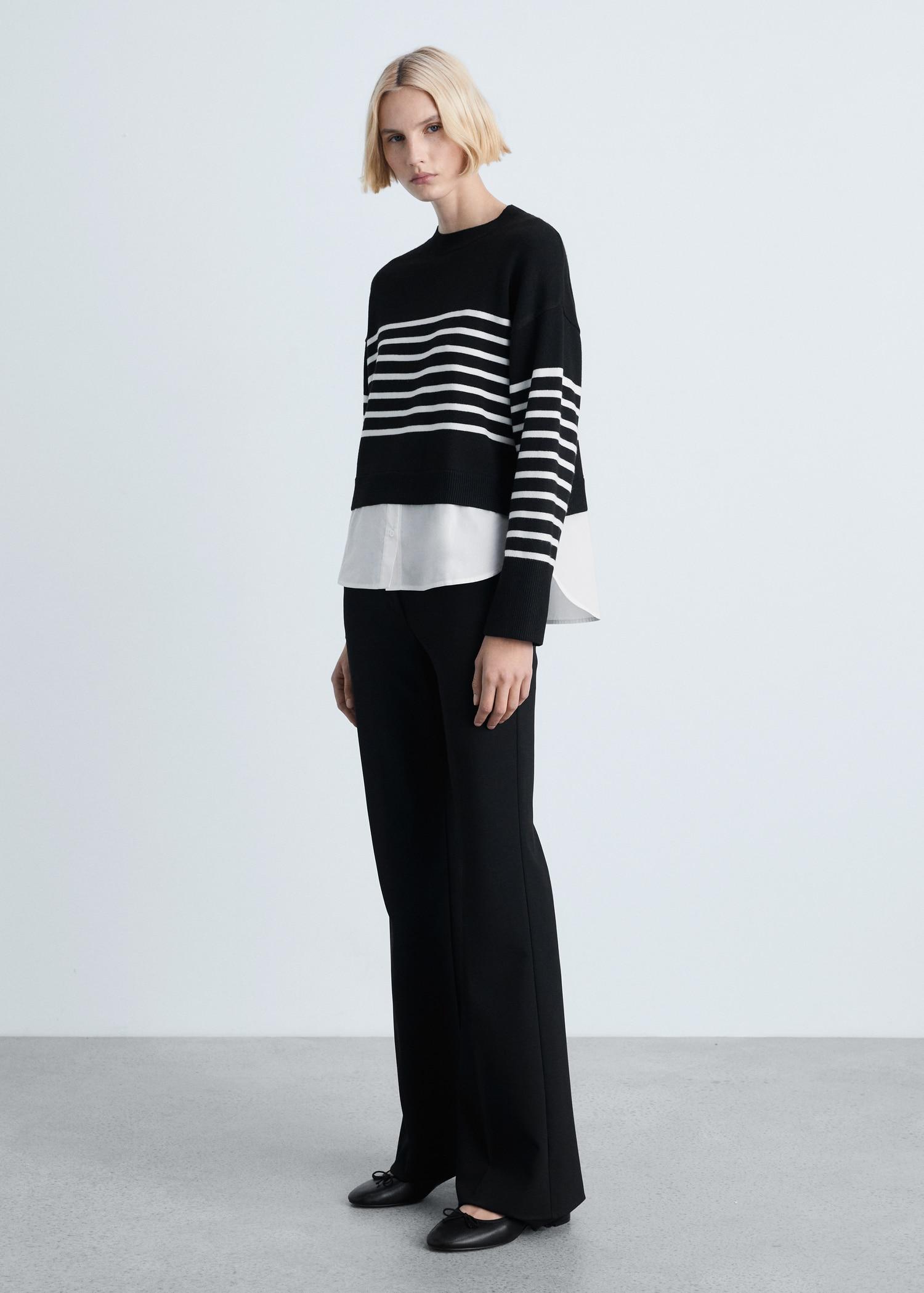 Combined knitted sweater - Women | MANGO USA Product Image