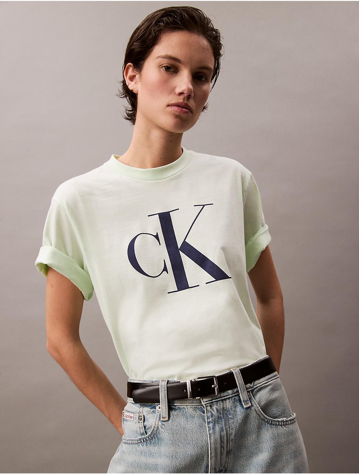 Calvin Klein Womens Monologo Tee - White Product Image