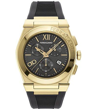 Mens Vega Chrono iP Yellow Gold-Plated Stainless Steel & Woven Strap Watch/42MM Product Image
