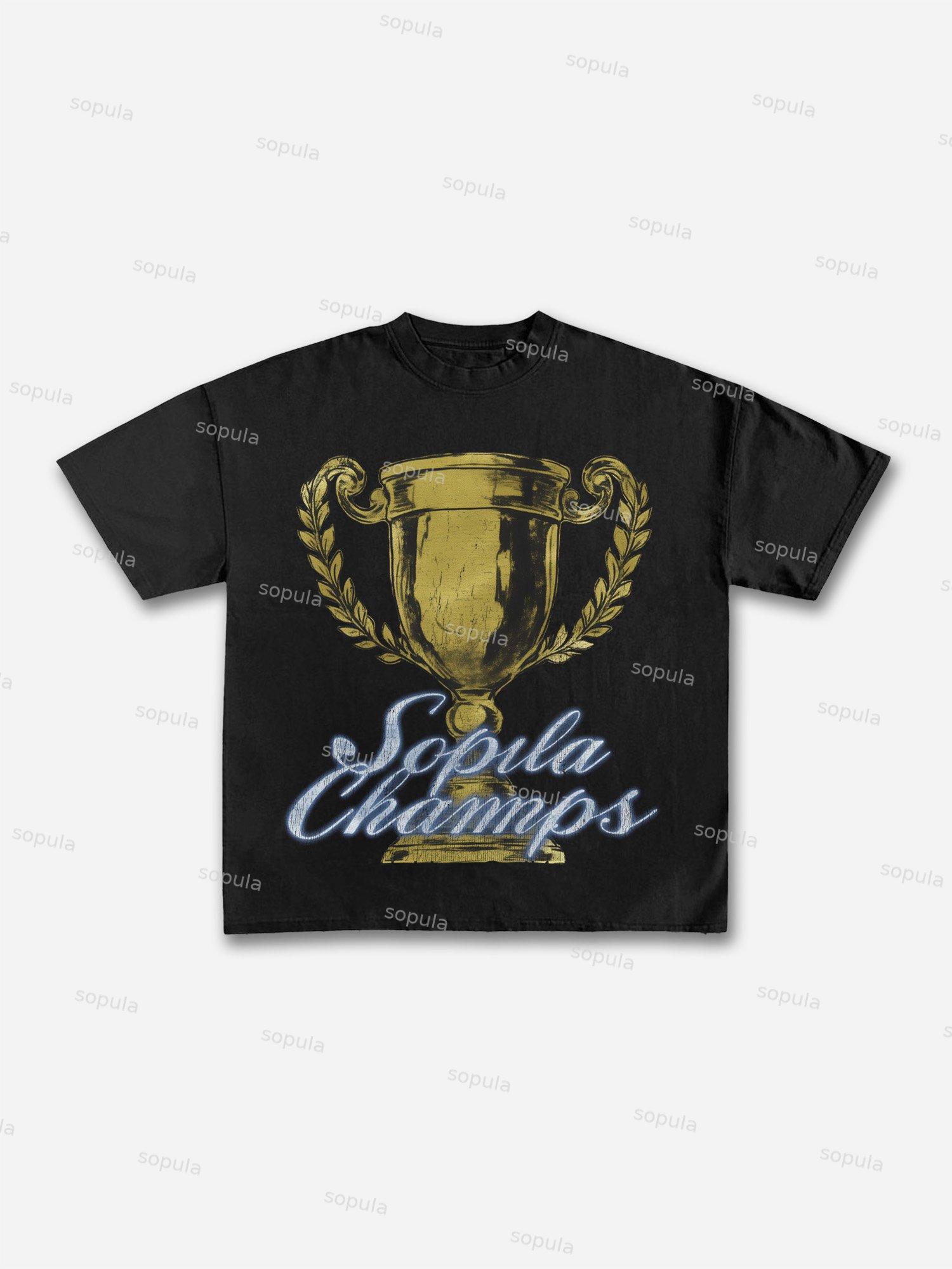 Vintage Trophy Graphic Cotton T-shirt Product Image