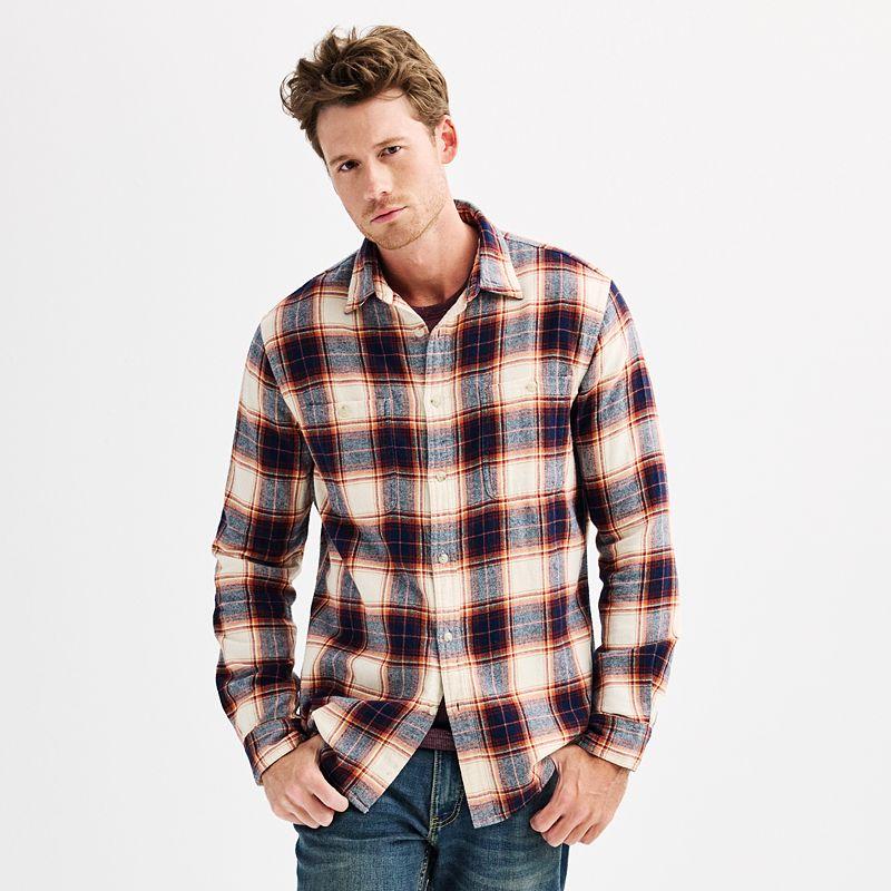 Men's Sonoma Goods For Life® Supersoft Flannel Button-Down Shirt,  Product Image