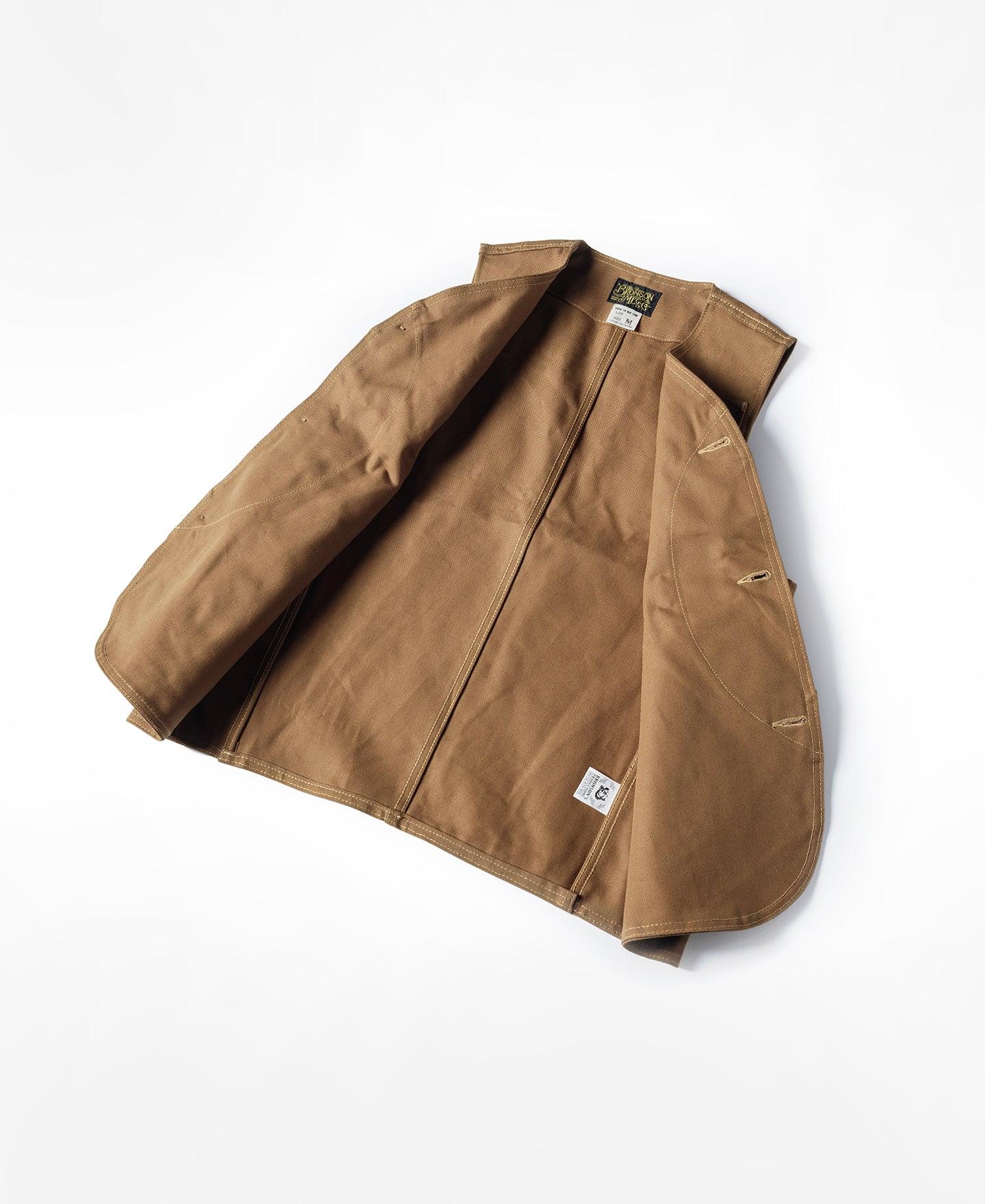 1930s Heavyweight Canvas Game Pocket Hunting Vest - Khaki Product Image