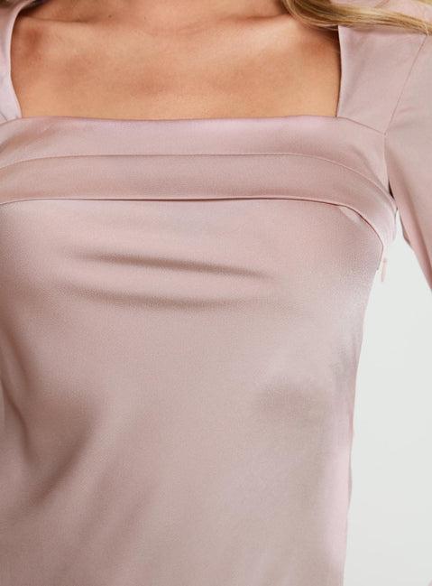 Phillipa Long Sleeve Mini Dress Pink Product Image