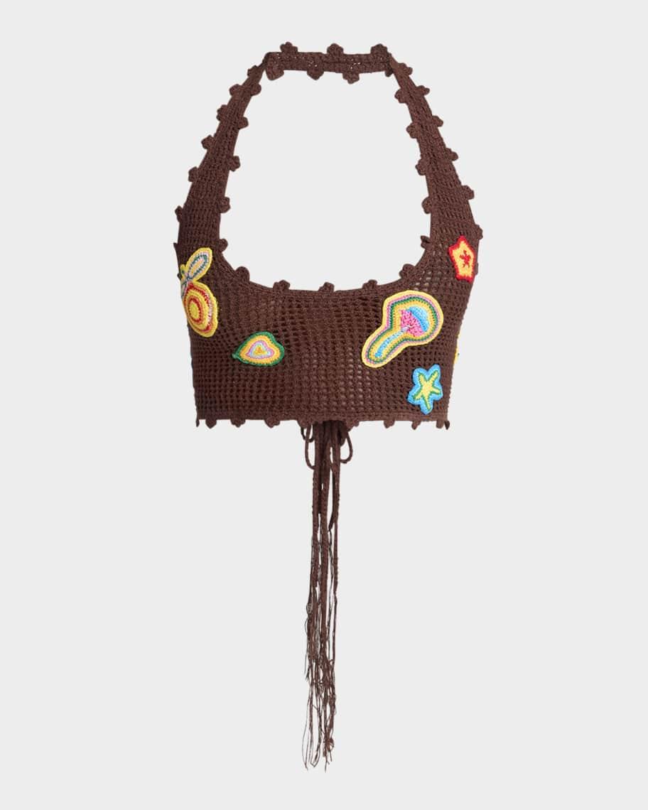 Halter Crochet Bralette with Patches Product Image
