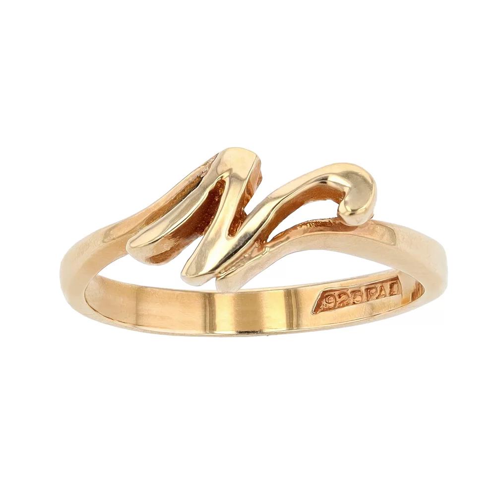 Traditions Jewelry Company 18k Gold Over Silver Script Initial Ring, Womens Product Image