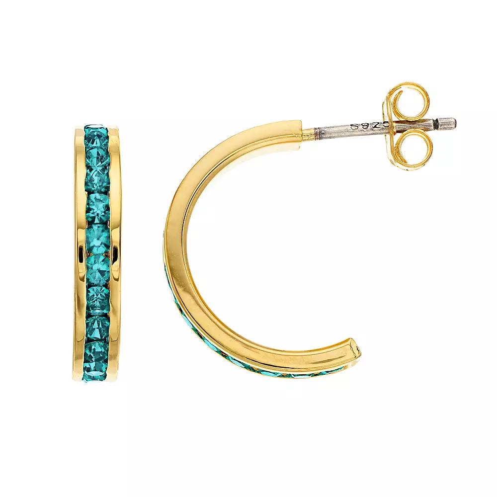 Traditions Jewelry Company 18k Gold Over Silver Crystal Birthstone Earrings, Women's, Gold Over Sterling Sep Product Image