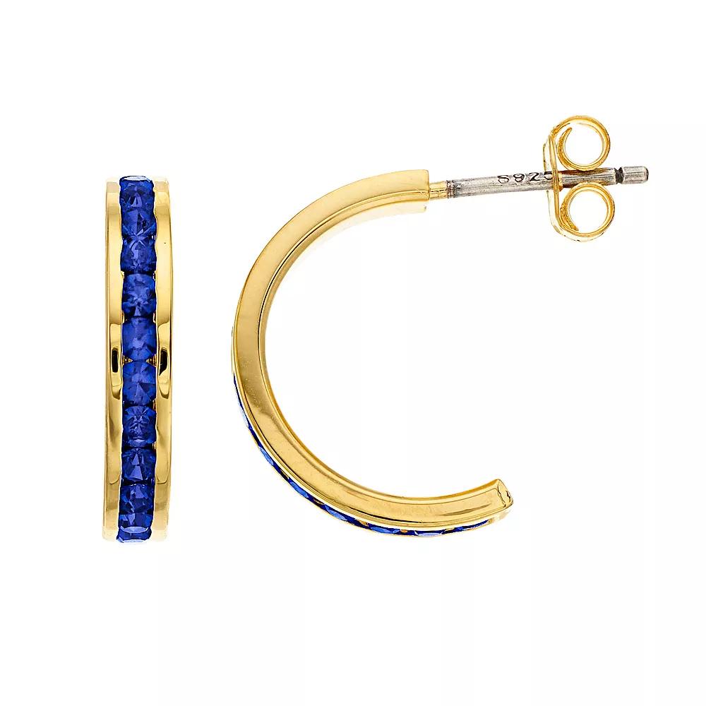 Traditions Jewelry Company 18k Gold Over Silver Crystal Birthstone Earrings, Women's, Gold Over Sterling Sep Product Image