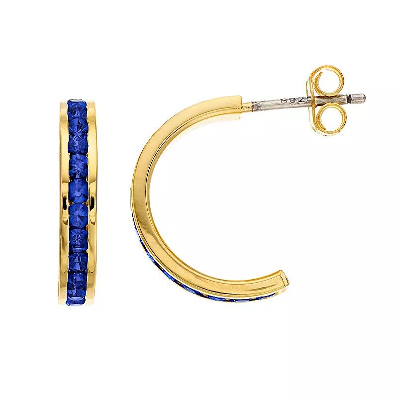 Traditions Jewelry Company 18k Gold Over Silver Crystal Birthstone Earrings, Women's, Gold Over Sterling Sep Product Image