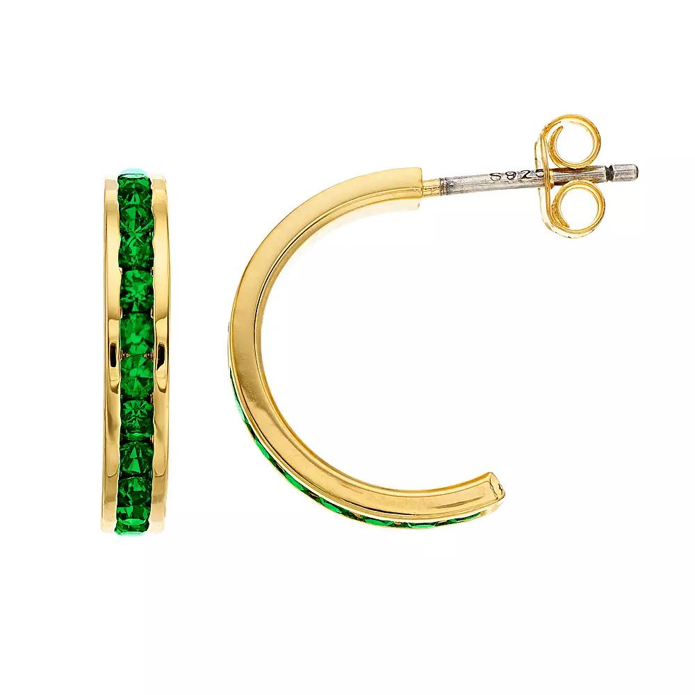 Traditions Jewelry Company 18k Gold Over Silver Crystal Birthstone Earrings, Women's, Gold Over Sterling May Product Image